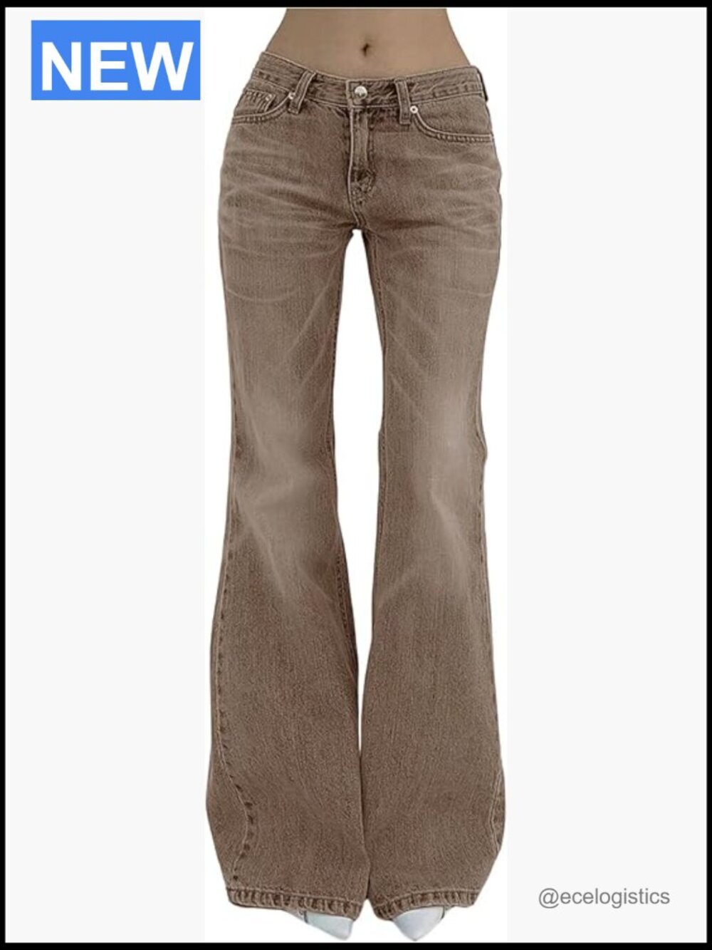 Low Rise Flare Leg Stretchy Denim Pants Y2K Bell Bottom Jeans